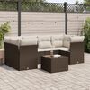 vidaXL Set Divani da Giardino 7 pz con Cuscini Marrone in Polyrattan