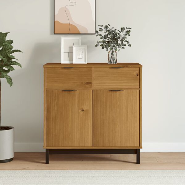 vidaXL Credenza FLAM 80x40x80 cm in Legno Massello di Pino