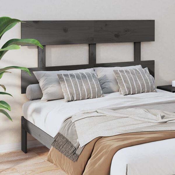 vidaXL Testiera per Letto Grigia 138x3x81 cm in Legno Massello di Pino