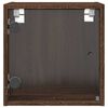 vidaXL Comodino con Anta in Vetro Rovere Marrone 35x37x35 cm