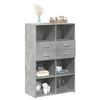 vidaXL Credenza Grigio Cemento 80x42,5x124 cm in Legno Multistrato
