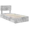 vidaXL Letto con Contenitore con testiera Grigio cemento 90 x 200 cm
