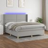 vidaXL Letto a Molle Materasso e LED Grigio Chiaro 180x200 cm Tessuto