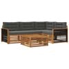 vidaXL Set di divani da esterno 5 pz Naturale e Antracite
