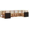 vidaXL Set divano sezionale 7 pcs Naturale Legno di Acacia Massello