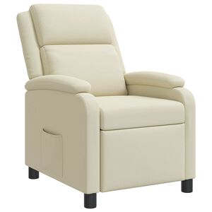 vidaXL Poltrona reclinabile Crema Similpelle