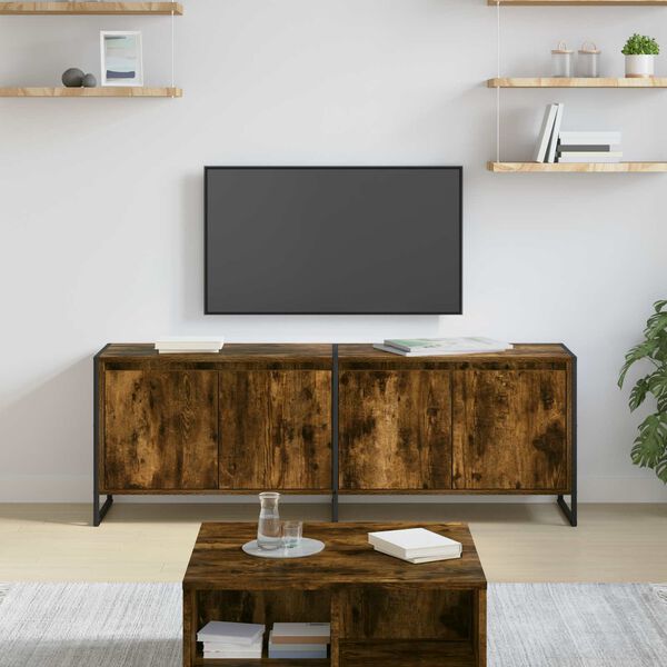 vidaXL Mobile TV Quercia Fumosa 140 x 36 x 49.5 cm Legno multistrato