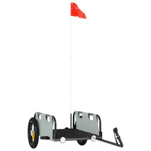 vidaXL Rimorchio da Bici Grigio Oxford e Ferro