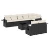 vidaXL Set Divani da Giardino 9 pz con Cuscini Nero in Polyrattan