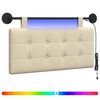 vidaXL Testiera sospesa Con luce LED Crema Tessuto
