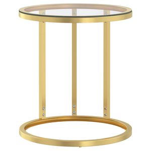 vidaXL Tavolino Oro e Trasparente 45 cm in Vetro Temperato