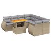 vidaXL Set Divano da Giardino 9 pz con Cuscini Beige in Polyrattan