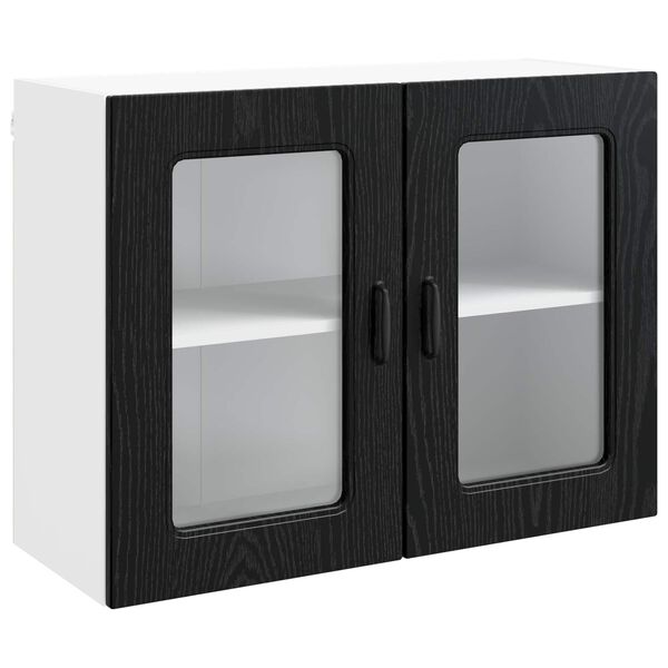 vidaXL Mobile da cucina con porta Kalmar Rovere Nero 80 x 31 x 60 cm