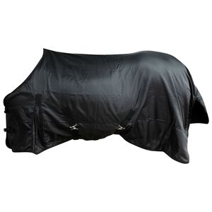 vidaXL Coperta cavallo in pile a doppio strato con sovraccinghie 125 cm nera