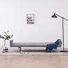 vidaXL Divano Letto con Braccioli Grigio Chiaro in Poliestere