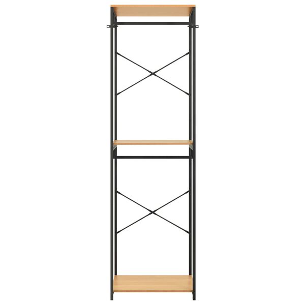 vidaXL Armadio Nero e Rovere 60x40x213 cm Metallo e Legno Multistrato