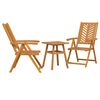 vidaXL Set da Pranzo per Giardino 3 pcs Marrone
