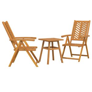 vidaXL Set da Pranzo per Giardino 3 pcs Marrone