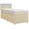 vidaXL Letto box spring con materasso Crema 80 x 200 cm Tessuto