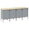 vidaXL Mobile da lavoro 4 pcs Nero e Grigio 200 x 55 x 85 cm