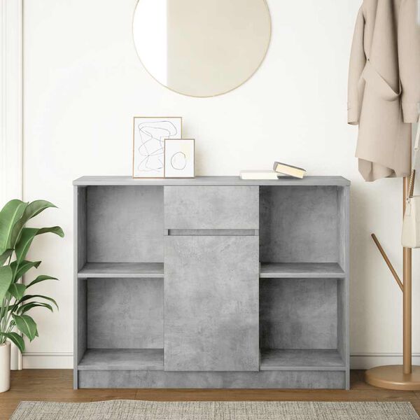 vidaXL Credenza con Cassetto Grigio Cemento 101x35x76 cm in Truciolato