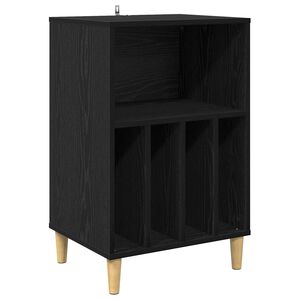 vidaXL Supporto per Giradischi Rovere Nero 47 x 39,5 x 74,5 cm