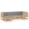 vidaXL Set Divani Giardino 6 pz con Cuscini in Legno Massello di Pino