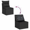 vidaXL Set Divano da Giardino con cuscino 7 pcs Nero Poly Rattan