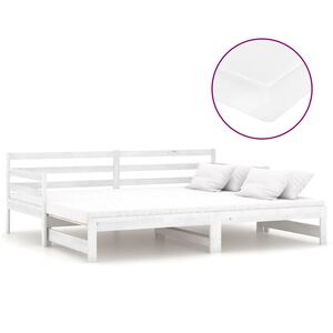 vidaXL Dormeuse Estraibile 2x(90x200) cm Bianca in Massello di Pino