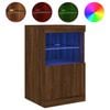 vidaXL Credenza con Luci LED Rovere Marrone 41x37x67 cm