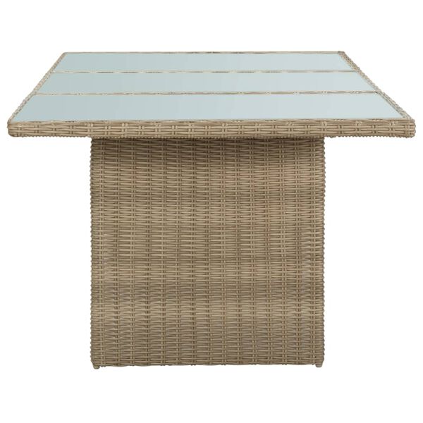 vidaXL Tavolo da Giardino Marrone 200x100x74 cm in Vetro e Polyrattan