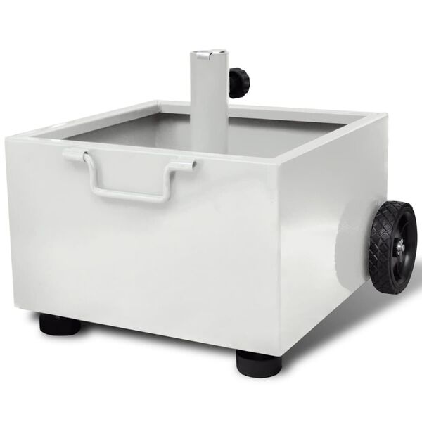 vidaXL Fioriera da Esterno con Supporto Ombrellone Bianca