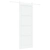 vidaXL Porta scorrevole Bianco 83 x 232 cm Legno Massello di Pino