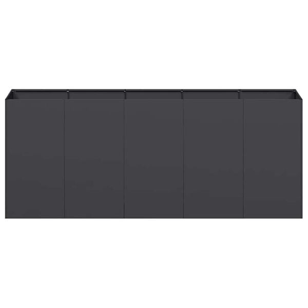 vidaXL Fioriera Nera 200x40x80 cm in Acciaio Laminato a Freddo