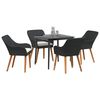 vidaXL Set da Pranzo per Giardino con cuscino 5 pcs Nero polyrattan