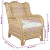 vidaXL Poltrona con Cuscino in Rattan Naturale e Lino