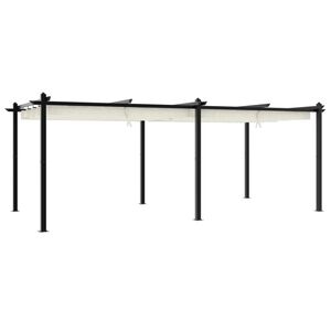 vidaXL Gazebo da Giardino con Tetto Retrattile Crema 3x6m in Alluminio