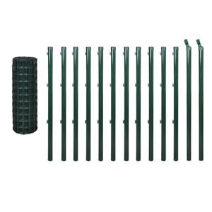 vidaXL Recinzione Euro in Acciaio 25x0,8 m Verde