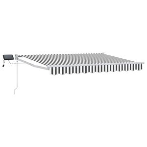 vidaXL Tenda retrattile manuale con LED Antracite e Bianco 3,5 x 2 m
