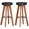 vidaXL Sgabelli da Bar 2 pz in Vera Pelle e Legno Massello di Acacia