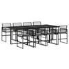 vidaXL Set da Pranzo da Giardino 9 pz con Cuscini Nero in Polyrattan