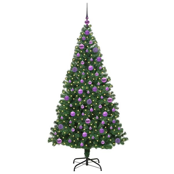 vidaXL Albero di Natale artificiale con 300 LED Verde 180 cm