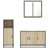 vidaXL Set Mobili da Bagno 3 pz Rovere Sonoma in Legno Multistrato