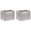 vidaXL Vaso da giardino 2 pz Argento 40 x 30 x 30 cm Acciaio zincato