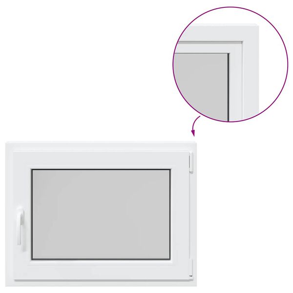vidaXL Finestra per Seminterrato RISOR 80x60cm Anta Ribalta DIN Destra