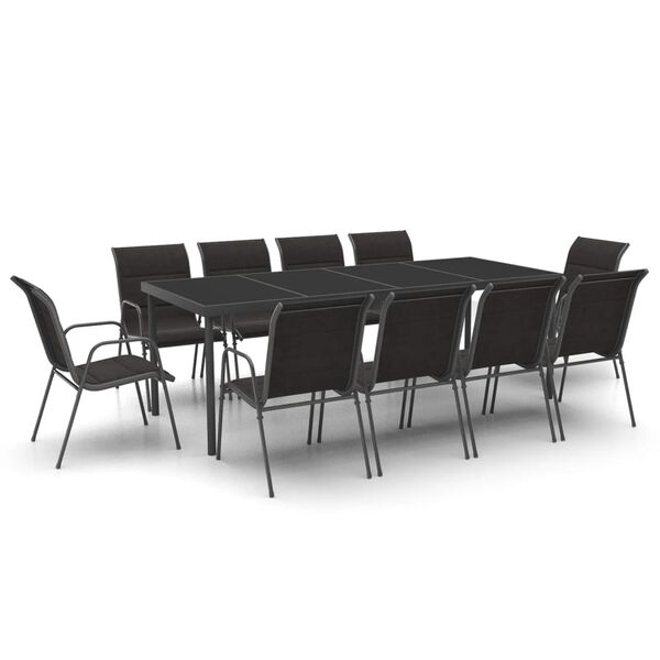 vidaXL Set da Pranzo per Giardino 11 pz in Acciaio