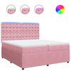 vidaXL Giroletto a Molle con Materasso Rosa 200x200 cm in Velluto