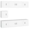vidaXL Set di Mobili Porta TV 7 pz Bianco in Legno Multistrato