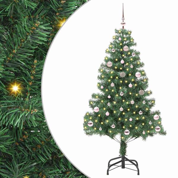 vidaXL Albero di Natale con 150 LED con supporto Verde 150 cm PVC