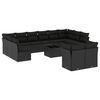 vidaXL Set Divani da Giardino 13pz con Cuscini Nero in Polyrattan